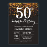 Surprise 50th Birthday Invitation Gold Glitter<br><div class="desc">Surprise 50th Birthday Invitation with Gold String Lights with Gold Glitter Background. Gold Birthday. Adult Birthday. Men or Women Bday Invite. 13th 15th 16th 18th 20th 21st 30th 40th 50th 60th 70th 80th 90th 100th, Any age. For further customisation, please click the "Customise it" button and use our design tool...</div>