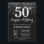 Surprise 50th Birthday Invitation Silver Glitter<br><div class="desc">Surprise 50th Birthday Invitation with Silver String Lights with Silver Glitter Background. Silver Birthday. Adult Birthday. Men or Women Bday Invite. 13th 15th 16th 18th 20th 21st 30th 40th 50th 60th 70th 80th 90th 100th, Any age. For further customisation, please click the "Customise it" button and use our design tool...</div>