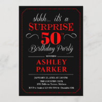 Surprise 50th Birthday Party - Black Red White