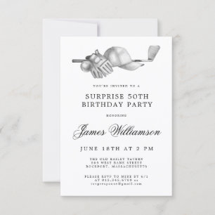 SURPRISE 50th Birthday Party Golf Theme Invitation