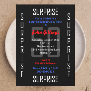 Surprise 50th Birthday Party Invitation 50