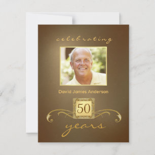 Surprise 50th Birthday Party Invitations - Gold