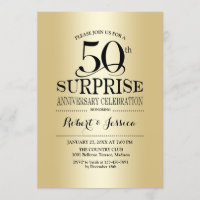 Surprise 50th Wedding Anniversary - Gold