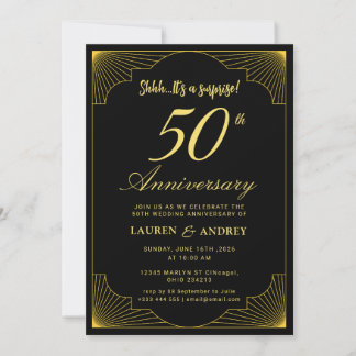 Surprise 50th Wedding Anniversary Invitation