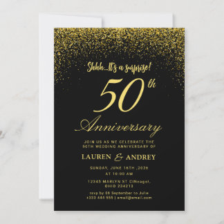 Surprise 50th Wedding Anniversary Invitation