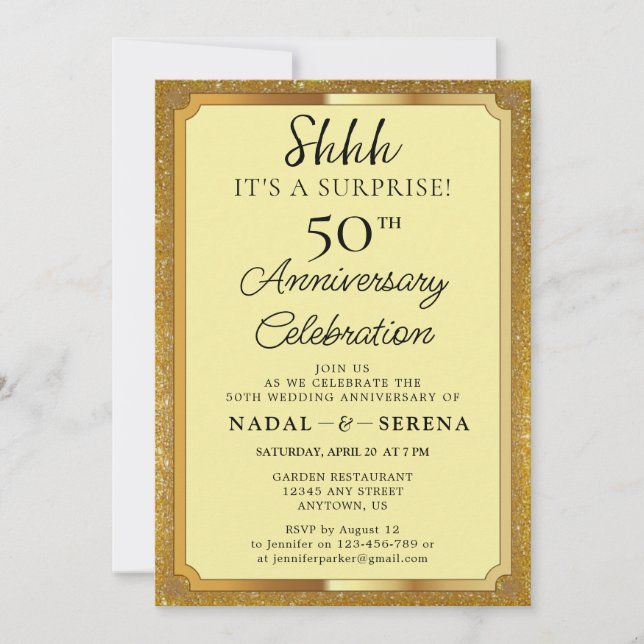 Surprise 50th Wedding Anniversary Invitation (Front)