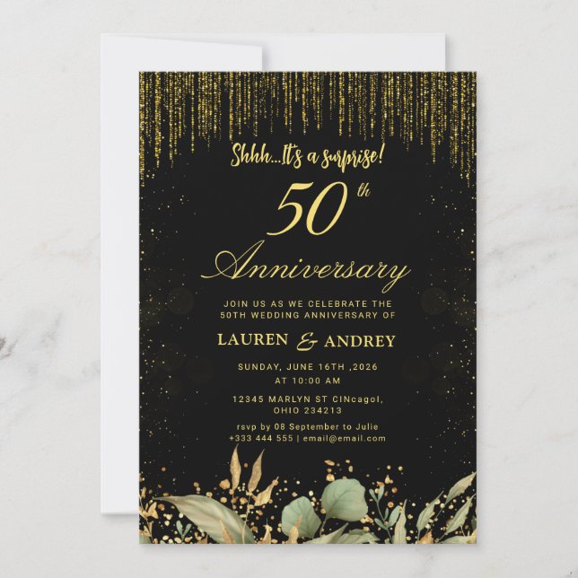 Surprise 50th Wedding Anniversary Invitation (Front)