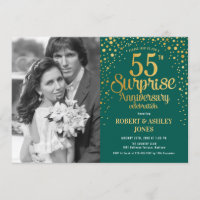 Surprise 55th Anniversary with Photo - Green Gold