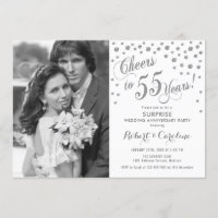 Surprise 55th Anniversary with Photo Silver White