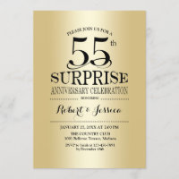 Surprise 55th Wedding Anniversary - Gold