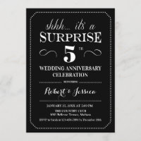 Surprise 5th Wedding Anniversary - Black White