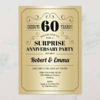 Surprise 60th Anniversary Party - Gold Black