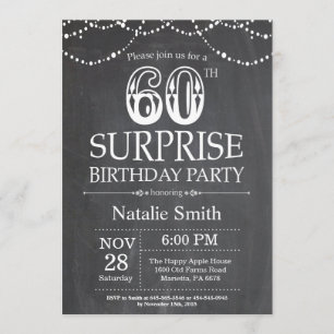 Surprise 60th Birthday Invitation Chalkboard