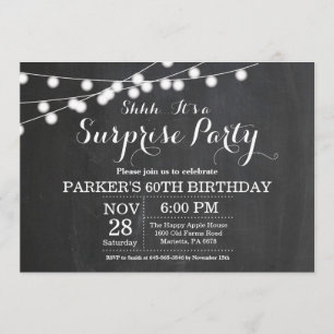 Surprise 60th Birthday Invitation Chalkboard