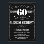 Surprise 60th Birthday Invitation Chalkboard<br><div class="desc">Surprise 60th Birthday Invitation Chalkboard. Black and White Background. Adult Birthday. Male Men or Women Birthday. Kids Boy or Girl Lady Teen Teenage Bday Invite. 13th 15th 16th 18th 20th 21st 30th 40th 50th 60th 70th 80th 90th 100th. Any Age. For further customisation, please click the "Customise it" button and...</div>