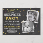 Surprise 60th birthday invitation Chalkboard Man<br><div class="desc">♥ A perfect way to invite your guests to this special birthday party! Gold on chalkboard design.</div>