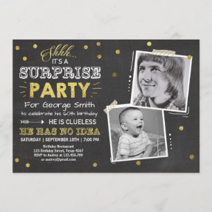Surprise 60th birthday invitation Chalkboard Man