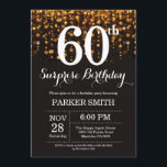 Surprise 60th Birthday Invitation Gold Glitter<br><div class="desc">Surprise 60th Birthday Invitation with Gold String Lights with Gold Glitter Background. Gold Birthday. Adult Birthday. Men or Women Bday Invite. 13th 15th 16th 18th 20th 21st 30th 40th 50th 60th 70th 80th 90th 100th, Any age. For further customisation, please click the "Customise it" button and use our design tool...</div>