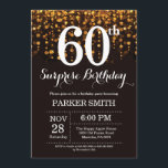 Surprise 60th Birthday Invitation Gold Glitter<br><div class="desc">Surprise 60th Birthday Invitation with Gold String Lights with Gold Glitter Background. Gold Birthday. Adult Birthday. Men or Women Bday Invite. 13th 15th 16th 18th 20th 21st 30th 40th 50th 60th 70th 80th 90th 100th, Any age. For further customisation, please click the "Customise it" button and use our design tool...</div>