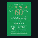 Surprise 60th Birthday Invitation Green and Gold<br><div class="desc">Surprise 60th Birthday Invitation with Green and Gold Glitter Background. Chalkboard. Adult Birthday. Men or Women Bday Invite. Any age. For further customisation,  please click the "Customise it" button and use our design tool to modify this template.</div>