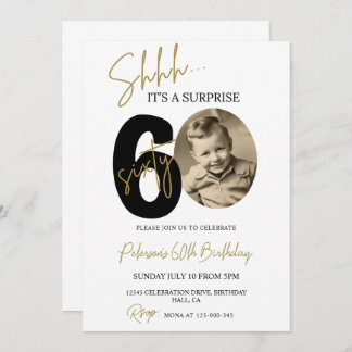 Surprise 60th Birthday Invitation Photo Adult Birt