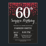 Surprise 60th Birthday Invitation Red Glitter<br><div class="desc">Surprise 60th Birthday Invitation with Red String Lights with Red Glitter Background. Red Birthday. Adult Birthday. Men or Women Bday Invite. 13th 15th 16th 18th 20th 21st 30th 40th 50th 60th 70th 80th 90th 100th, Any age. For further customisation, please click the "Customise it" button and use our design tool...</div>