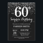 Surprise 60th Birthday Invitation Silver Glitter<br><div class="desc">Surprise 60th Birthday Invitation with Silver String Lights with Silver Glitter Background. Silver Birthday. Adult Birthday. Men or Women Bday Invite. 13th 15th 16th 18th 20th 21st 30th 40th 50th 60th 70th 80th 90th 100th, Any age. For further customisation, please click the "Customise it" button and use our design tool...</div>