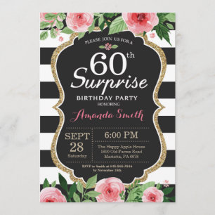 Surprise 60th Birthday Invitation Women Floral