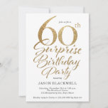 Surprise 60th Birthday Party Gold Invitation<br><div class="desc">Surprise 60th birthday party invitation</div>