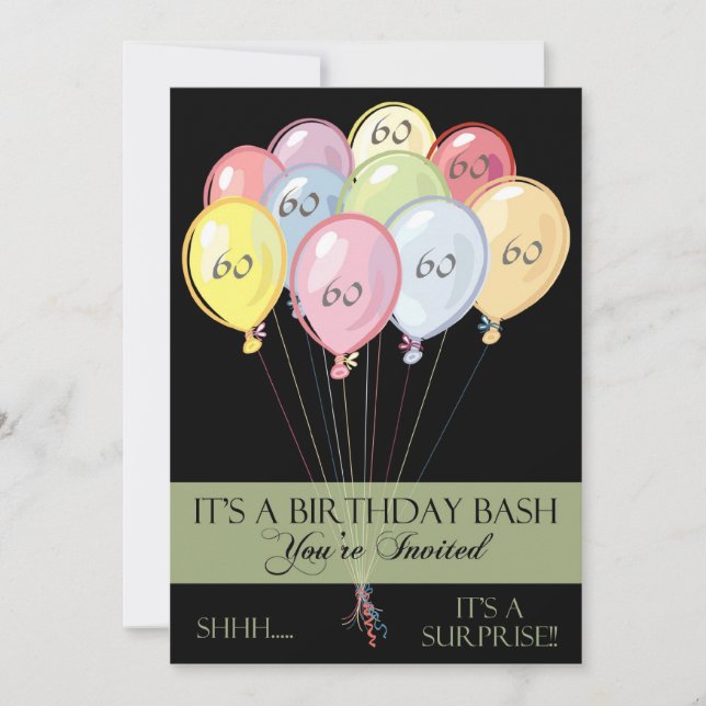 Surprise 60th Birthday Party Invitations (Front)