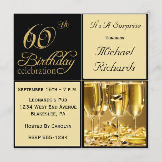 Surprise 60th Birthday Party Invitations