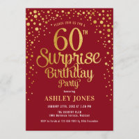 Surprise 60th Birthday Party - Red & Gold