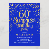 Surprise 60th Birthday Party - Royal Blue & Gold