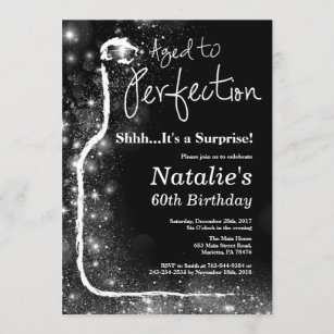 Surprise 60th Birthday Wine Aged to Perfection Invitation