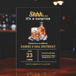 Surprise 60th Whiskey Bourbon Birthday Party Invitation<br><div class="desc">Raise a glass to celebrate in style with this Adult Whiskey Bourbon Birthday Party Invitation. Featuring a rustic yet sophisticated design inspired by classic whiskey labels, this invitation is perfect for enthusiasts of fine spirits. With bold typography and rich, earthy tones, it sets the mood for a night of toasts,...</div>