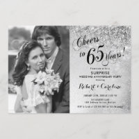 Surprise 65th Anniversary with Photo - Silver