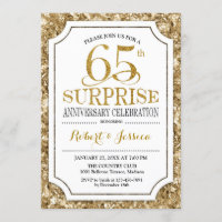 Surprise 65th Wedding Anniversary - White Gold