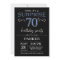 Surprise 70th Birthday Invitation Black and Blue