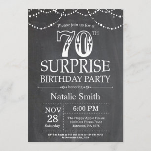 Surprise 70th Birthday Invitation Chalkboard