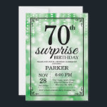 Surprise 70th Birthday Invitation Green Glitter<br><div class="desc">Surprise 70th Birthday Invitation with Green String Lights with Green Glitter Background. Green Birthday. Adult Birthday. Men or Women Bday Invite. 13th 15th 16th 18th 20th 21st 30th 40th 50th 60th 70th 80th 90th 100th, Any age. For further customisation, please click the "Customise it" button and use our design tool...</div>