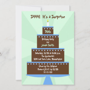 Surprise 70th Birthday Party Invitation Cake