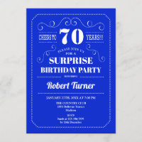 Surprise 70th Birthday - Royal Blue