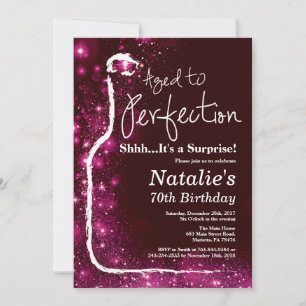 Surprise 70th Birthday Wine Aged to Perfection Invitation