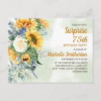 Surprise 75th Birthday Sunflowers Eucalyptus