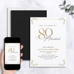 Surprise 80 & Fabulous Black & Gold Birthday Invitation<br><div class="desc">It's a special surprise 80th birthday, and it's time to celebrate! Do you want to throw the best bash in town? Make sure it starts off with the highest of style with this 80 & Fabulous Black, White & Gold Calligraphy Birthday Invitation. It will be sure to set the tone...</div>
