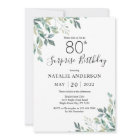 Surprise 80th Birthday Green Eucalyptus Greenery