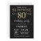 Surprise 80th Birthday Invitation Black and Gold