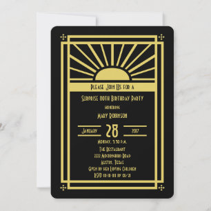 Surprise 80th Birthday Party Invitation Art Deco