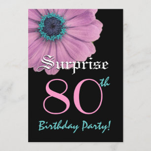 SURPRISE 80th Birthday Template Pink Daisy