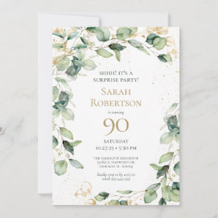 Surprise 90th Birthday Eucalyptus Card Request